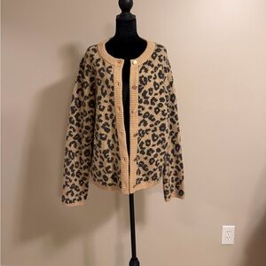 NWT Abercrombie & Fitch leopard cardigan sweater